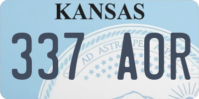 KS license plate 337AOR