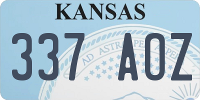 KS license plate 337AOZ
