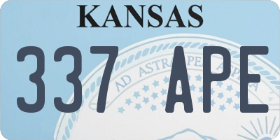 KS license plate 337APE