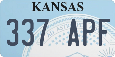 KS license plate 337APF