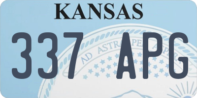 KS license plate 337APG