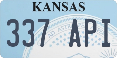 KS license plate 337API