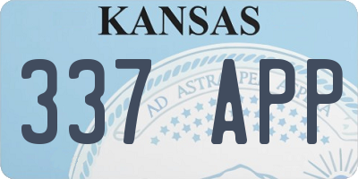 KS license plate 337APP