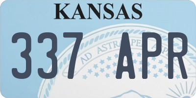 KS license plate 337APR