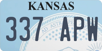 KS license plate 337APW