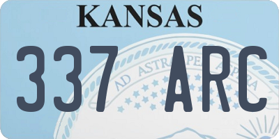 KS license plate 337ARC