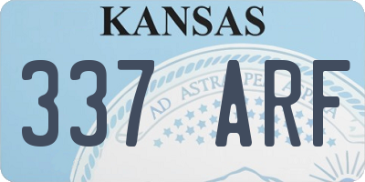 KS license plate 337ARF