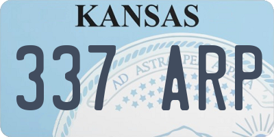 KS license plate 337ARP