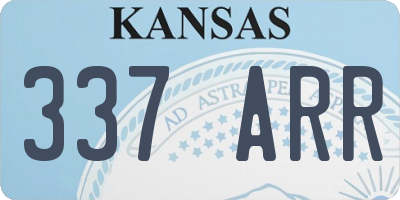 KS license plate 337ARR
