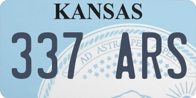 KS license plate 337ARS
