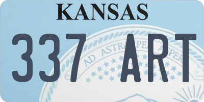KS license plate 337ART