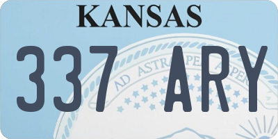 KS license plate 337ARY