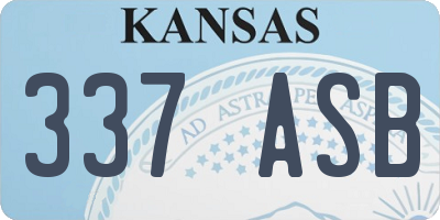 KS license plate 337ASB