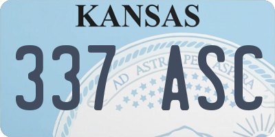 KS license plate 337ASC