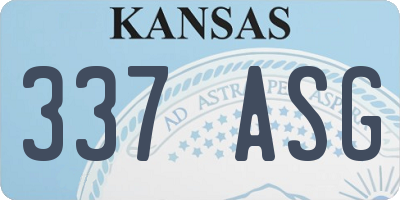 KS license plate 337ASG