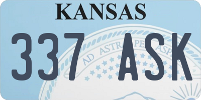 KS license plate 337ASK