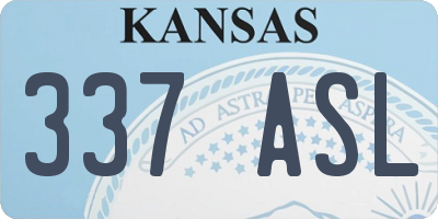 KS license plate 337ASL