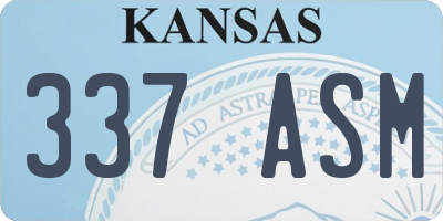 KS license plate 337ASM