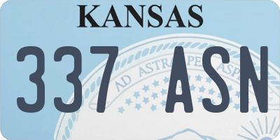 KS license plate 337ASN
