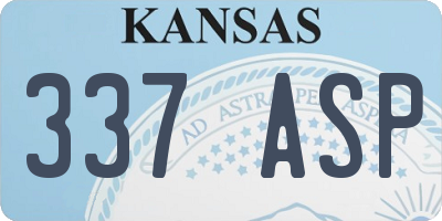 KS license plate 337ASP