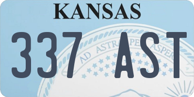 KS license plate 337AST