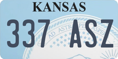 KS license plate 337ASZ