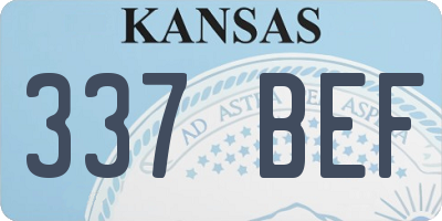 KS license plate 337BEF