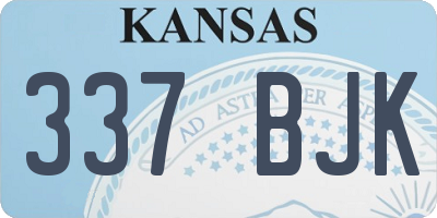 KS license plate 337BJK