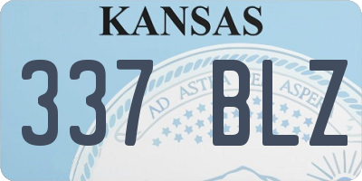 KS license plate 337BLZ