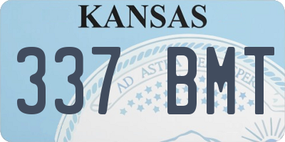 KS license plate 337BMT