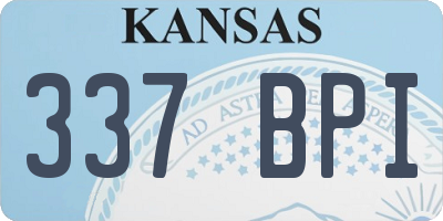 KS license plate 337BPI