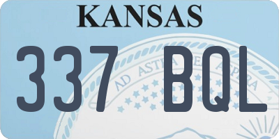 KS license plate 337BQL