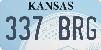 KS license plate 337BRG
