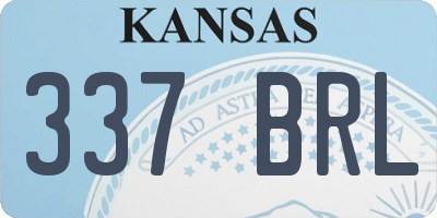 KS license plate 337BRL