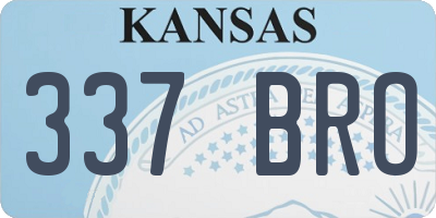 KS license plate 337BRO