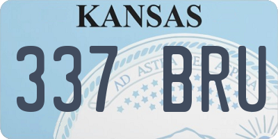 KS license plate 337BRU