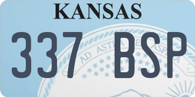 KS license plate 337BSP