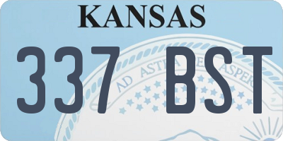 KS license plate 337BST