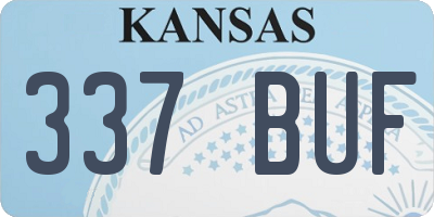 KS license plate 337BUF