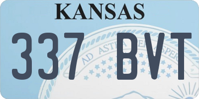 KS license plate 337BVT