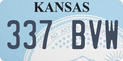 KS license plate 337BVW
