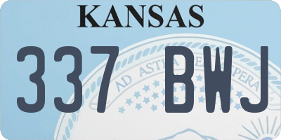 KS license plate 337BWJ