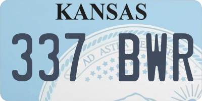 KS license plate 337BWR