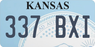 KS license plate 337BXI
