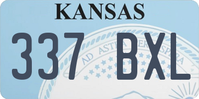 KS license plate 337BXL