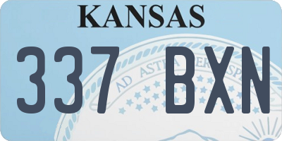 KS license plate 337BXN