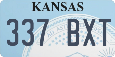 KS license plate 337BXT