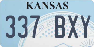 KS license plate 337BXY