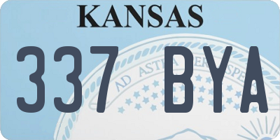 KS license plate 337BYA