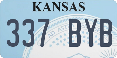 KS license plate 337BYB